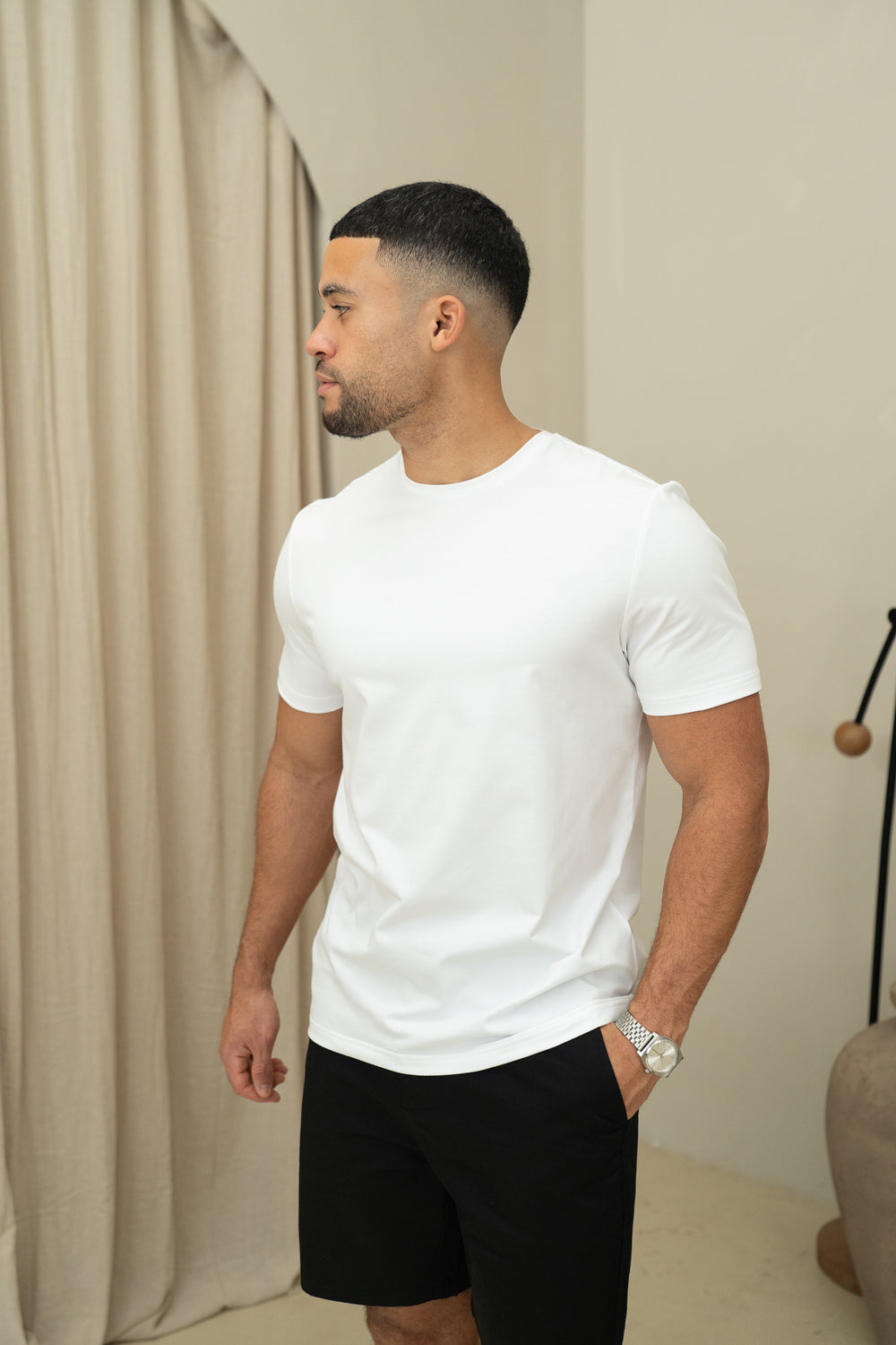 Capo Chino-Shorts mit seitlicher Verstellung - Schwarz