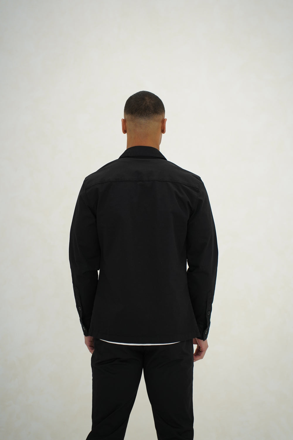 Capo Cotton Cargo Overshirt - Black