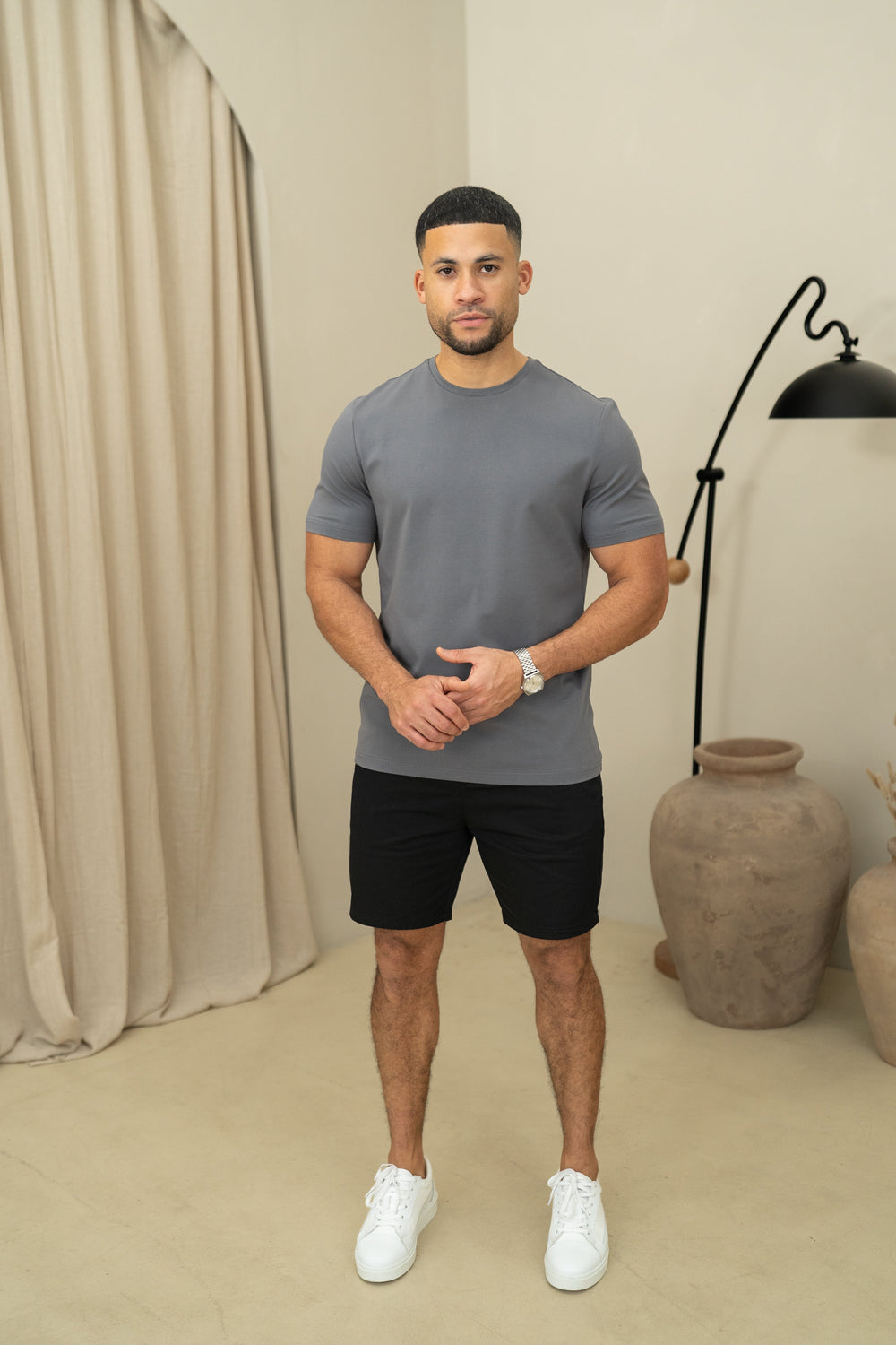 Capo Crew Neck Cotton T-Shirt 3-Pack - Slate Grey, Stone & Olive