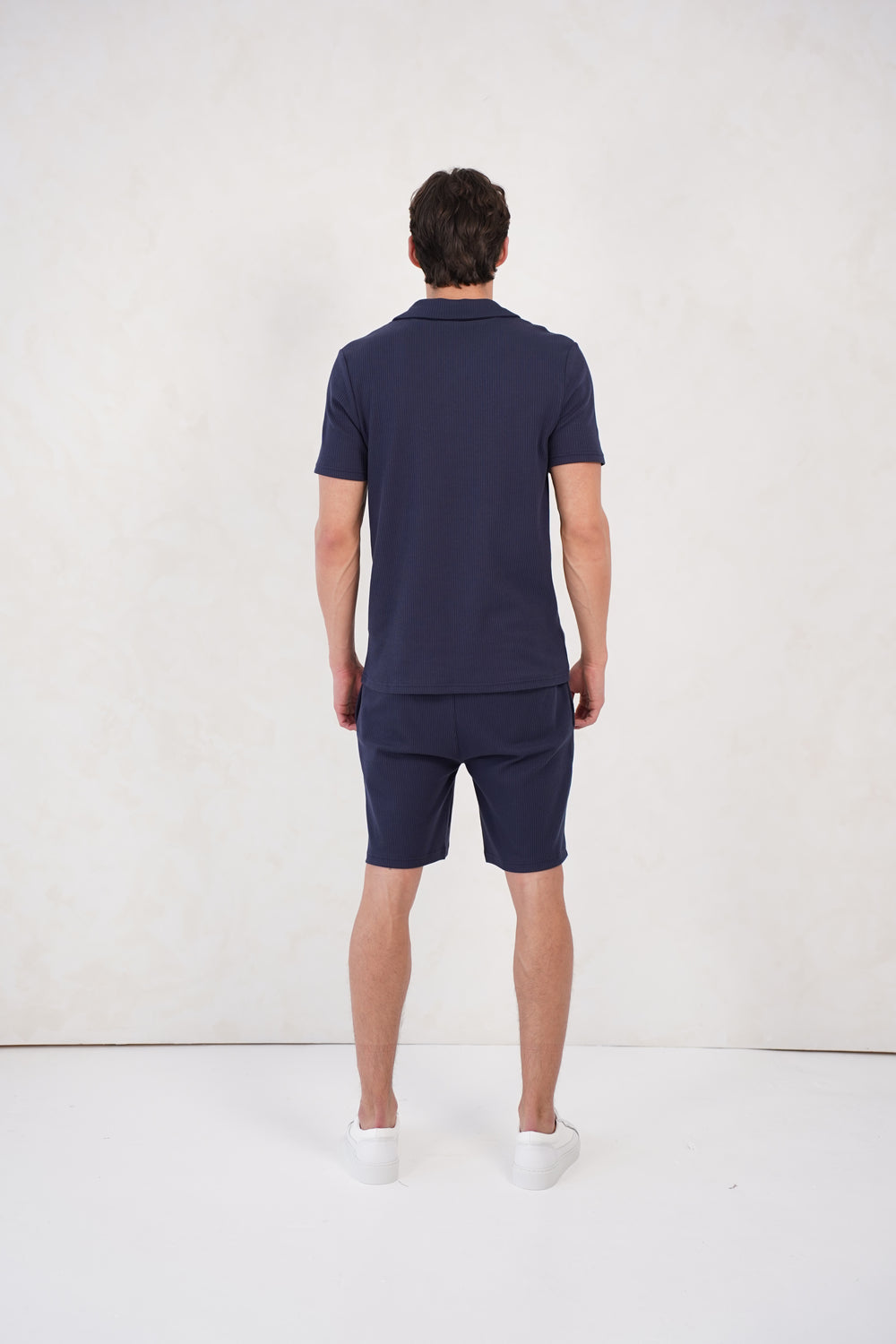 Capo Pleated Polo Shirt - Navy