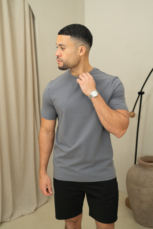 Capo Crew Neck Every Day Cotton T-Shirt - Slate Grey