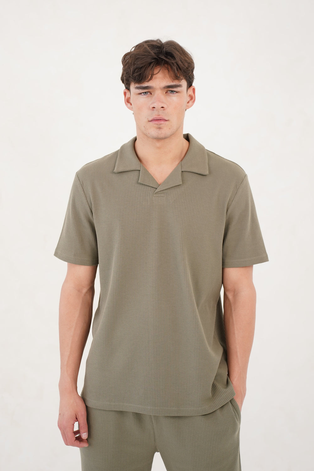 Capo Pleated Polo Shirt - Olive