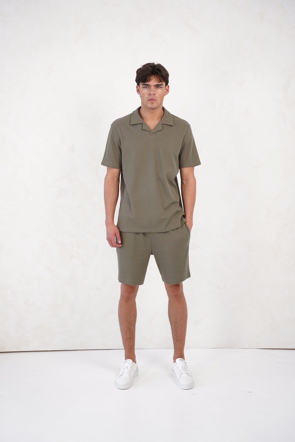 Capo Pleated Polo Shirt - Olive