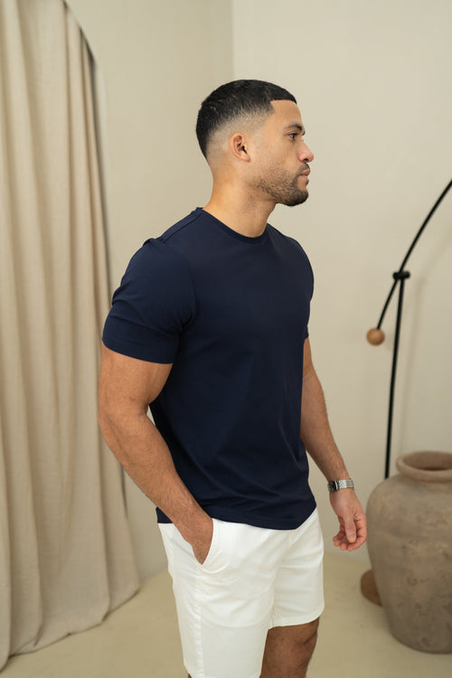 Capo Crew Neck Every Day Cotton T-Shirt - Navy