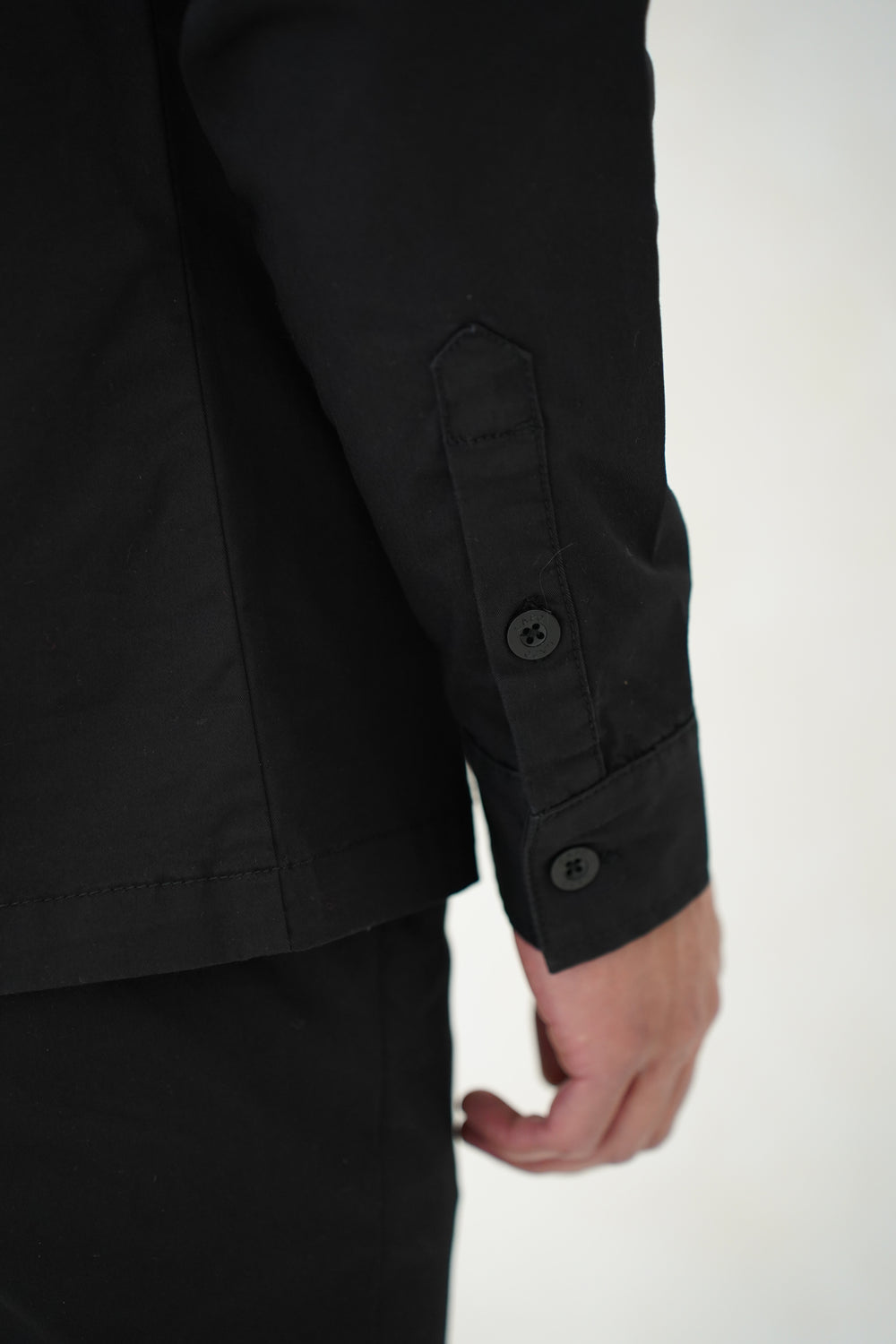 Capo Cotton Cargo Overshirt - Black