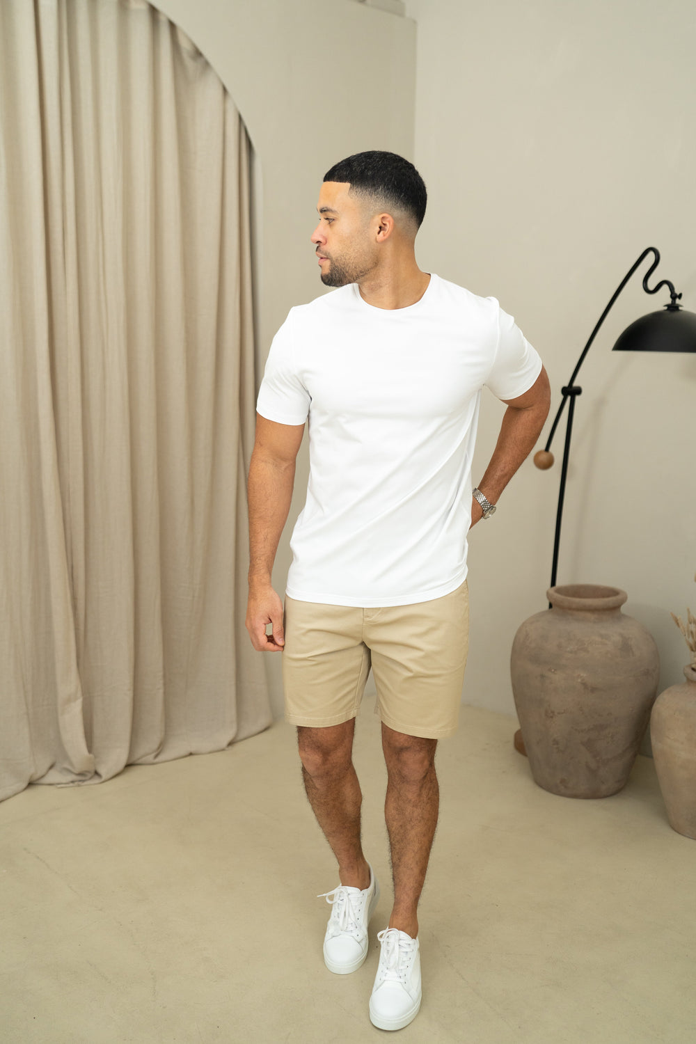 Capo Crew Neck Cotton T-Shirt - White, Navy & Black (3 Pack)