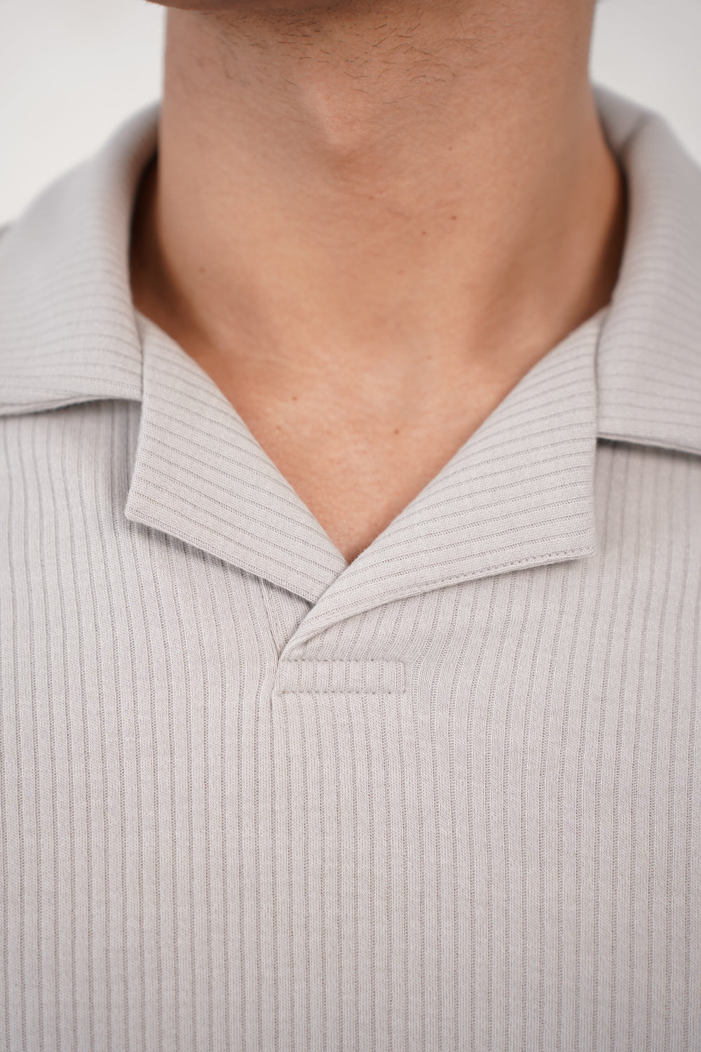 Capo Pleated Polo Shirt - Light Grey