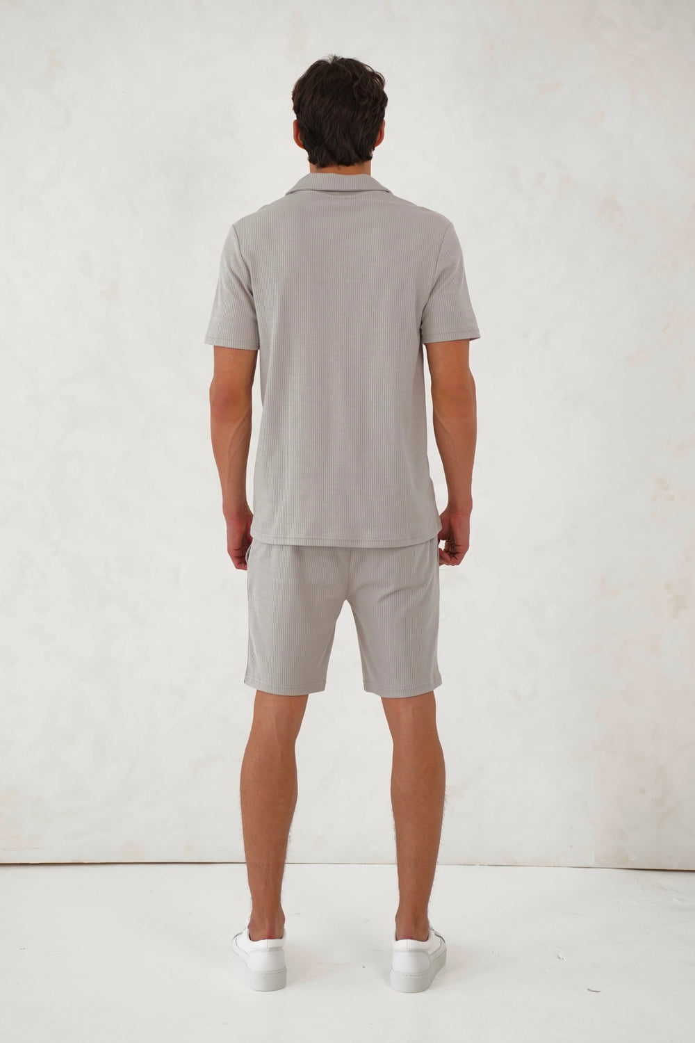 Capo Pleated Polo Shirt - Light Grey