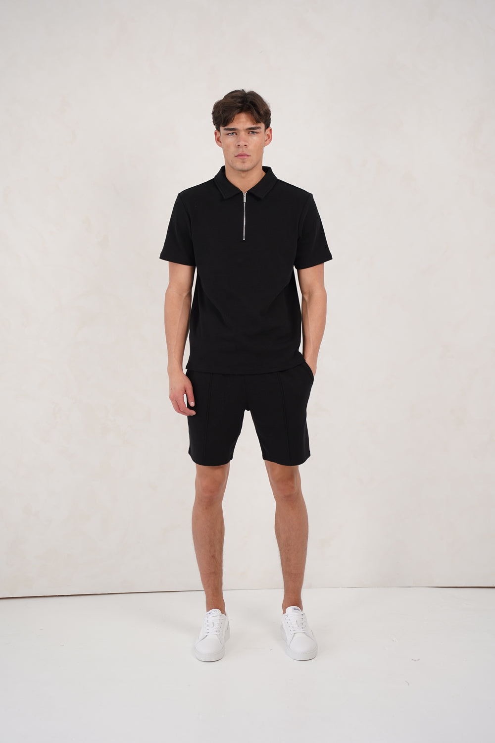 Capo Textured Shorts - Black