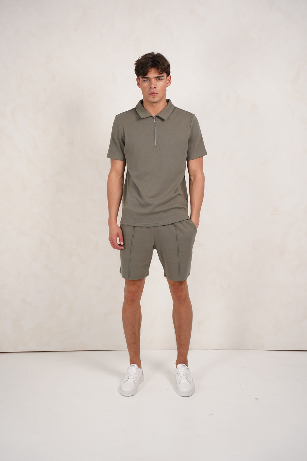 Capo Textured Shorts - Light Olive