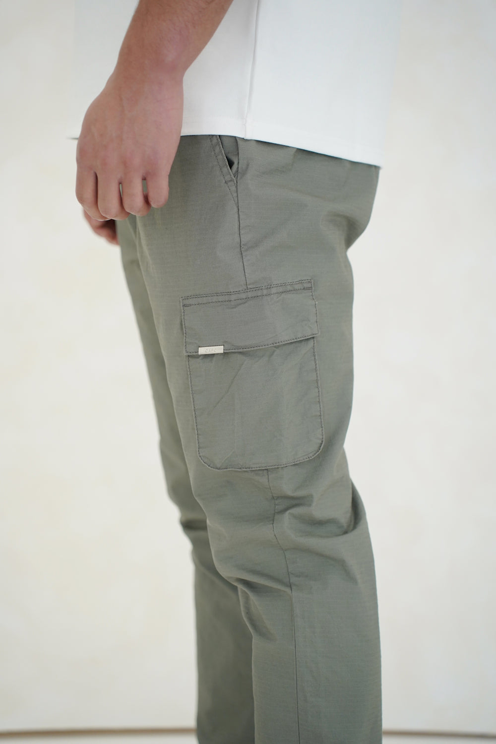 Capo Elasticated Cargo Trouser - Light Grey