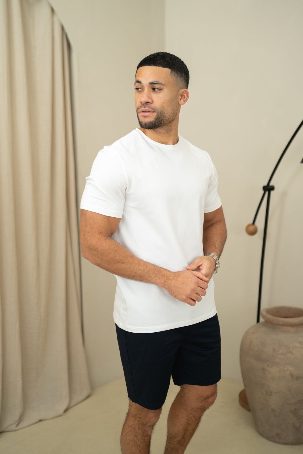 Capo Chino-Shorts mit seitlicher Verstellung - Marineblau