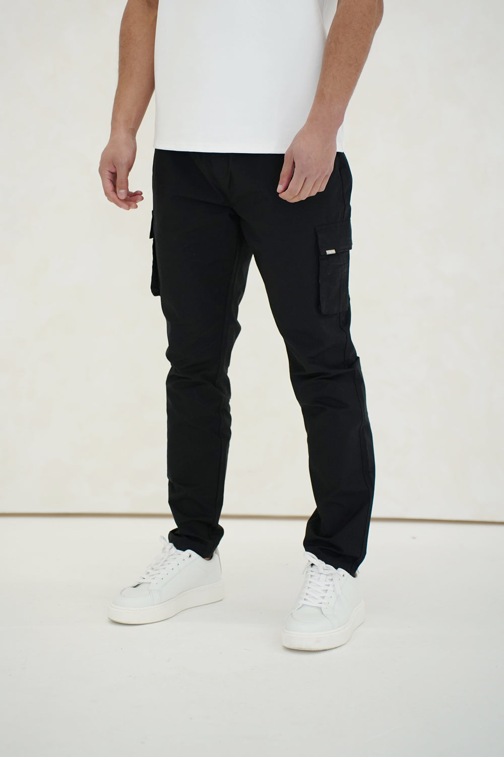 Capo Elasticated Cargo Trouser - Black