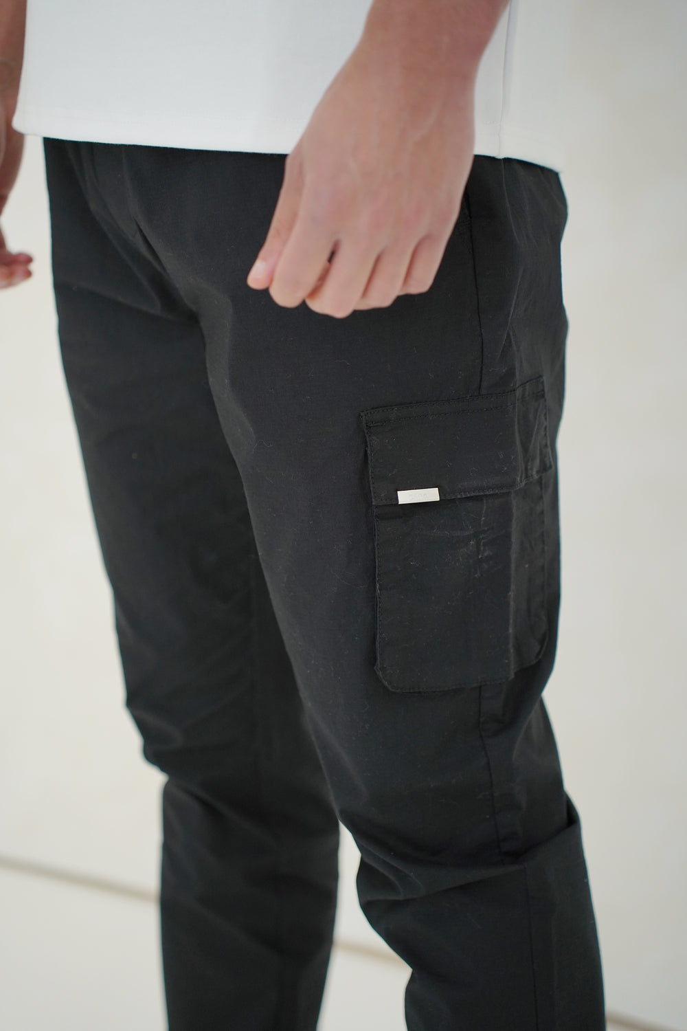 Capo Elasticated Cargo Trouser - Black