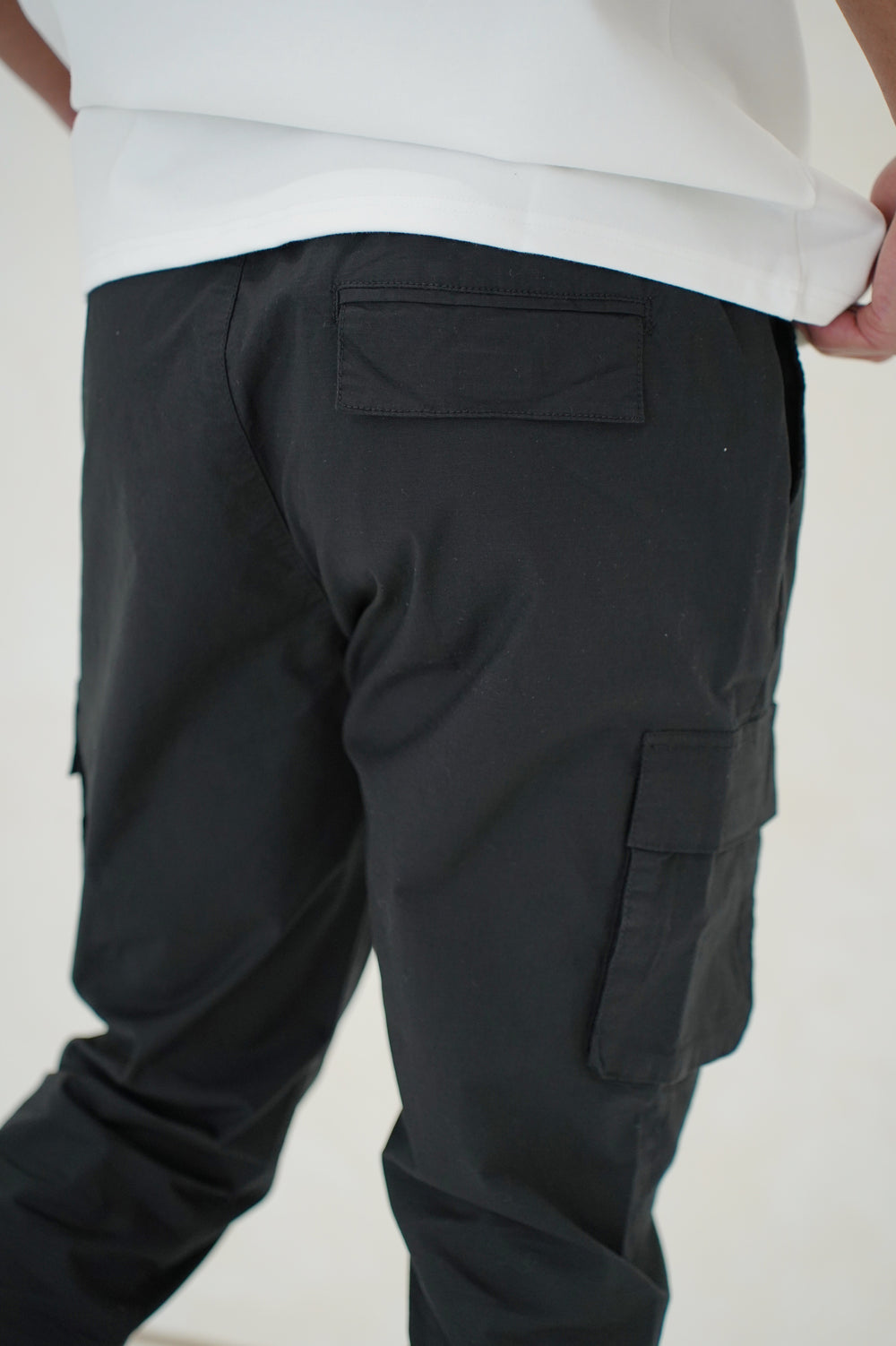 Capo Elasticated Cargo Trouser - Black