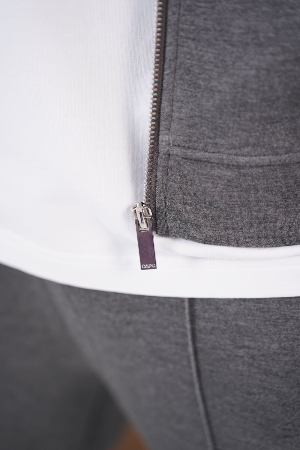 Capo Nick Zip Up Interlock Overshirt - Charcoal