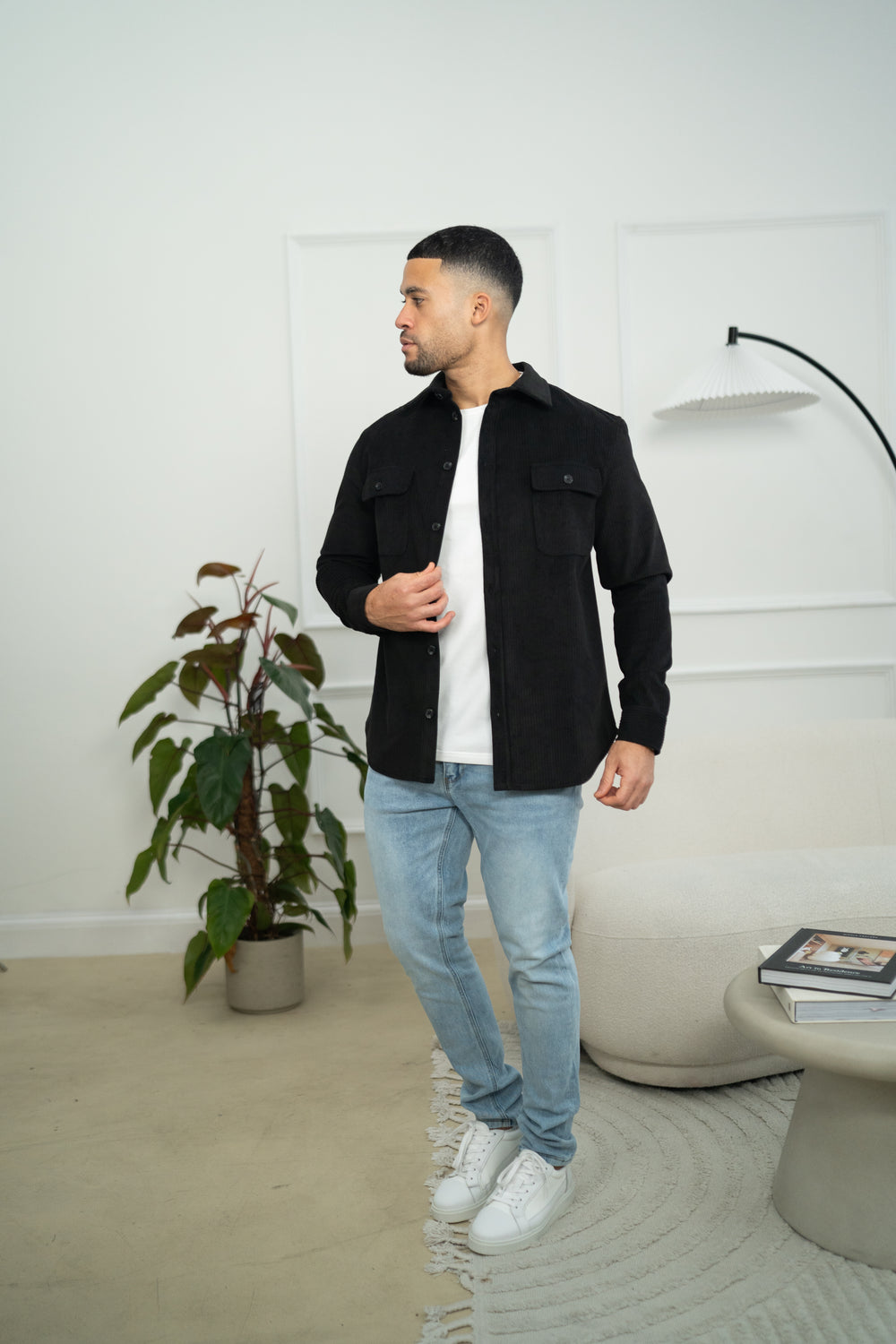 Capo Corduroy Overshirt - Black
