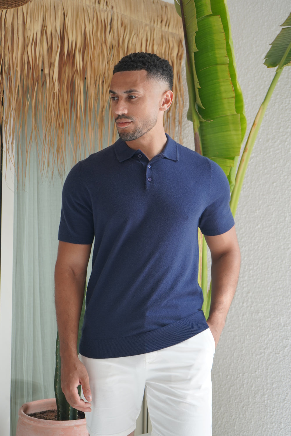 Capo Button Up SS Polo Shirt - Navy