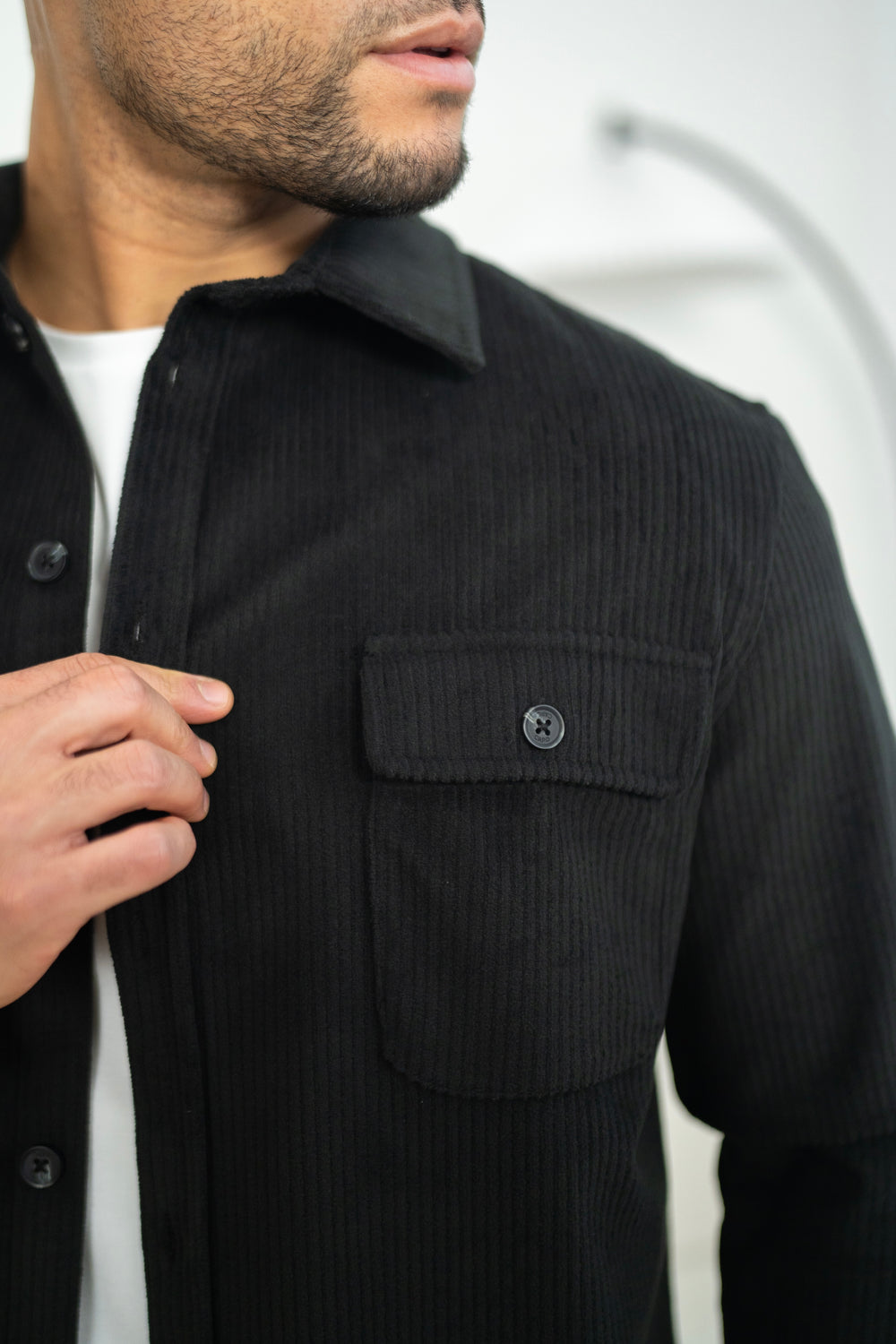Capo Corduroy Overshirt - Black