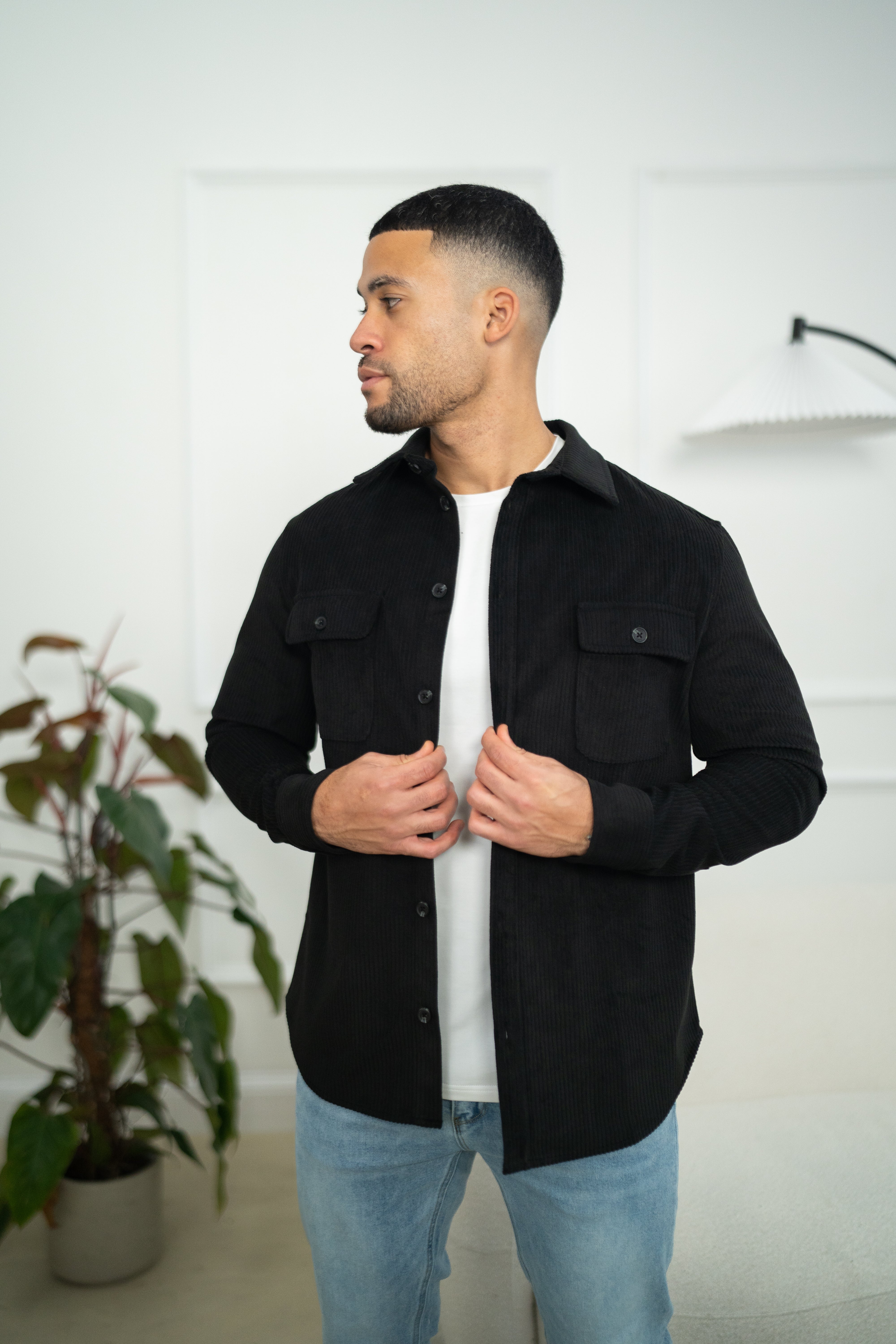 Capo Corduroy Overshirt - Black