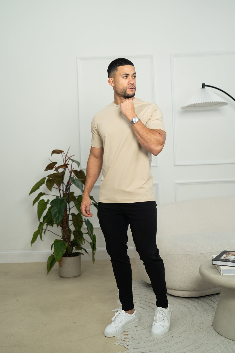 Capo Crew Neck Every Day Cotton T-Shirt - Stone