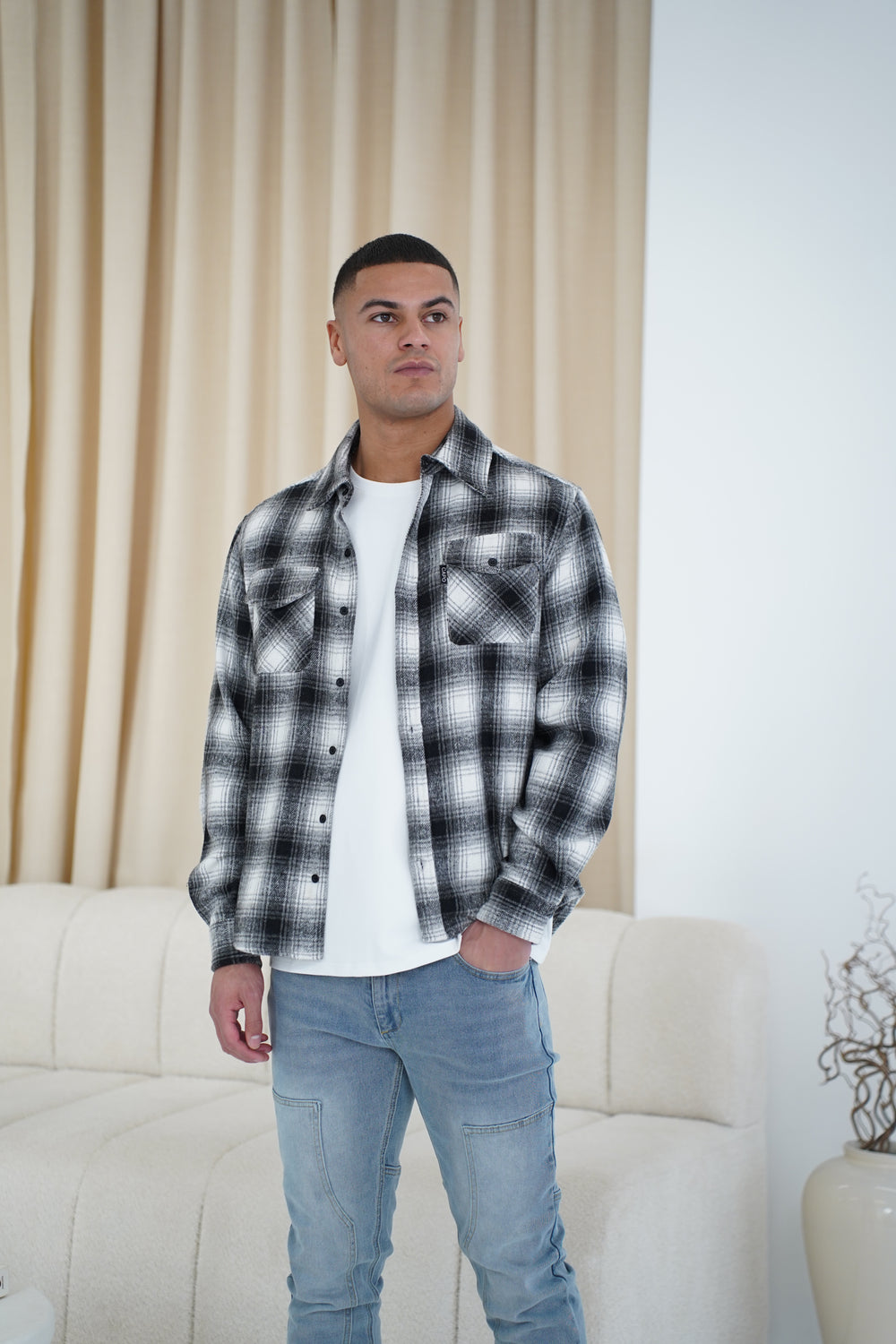 Capo Flannel Overshirt - Black