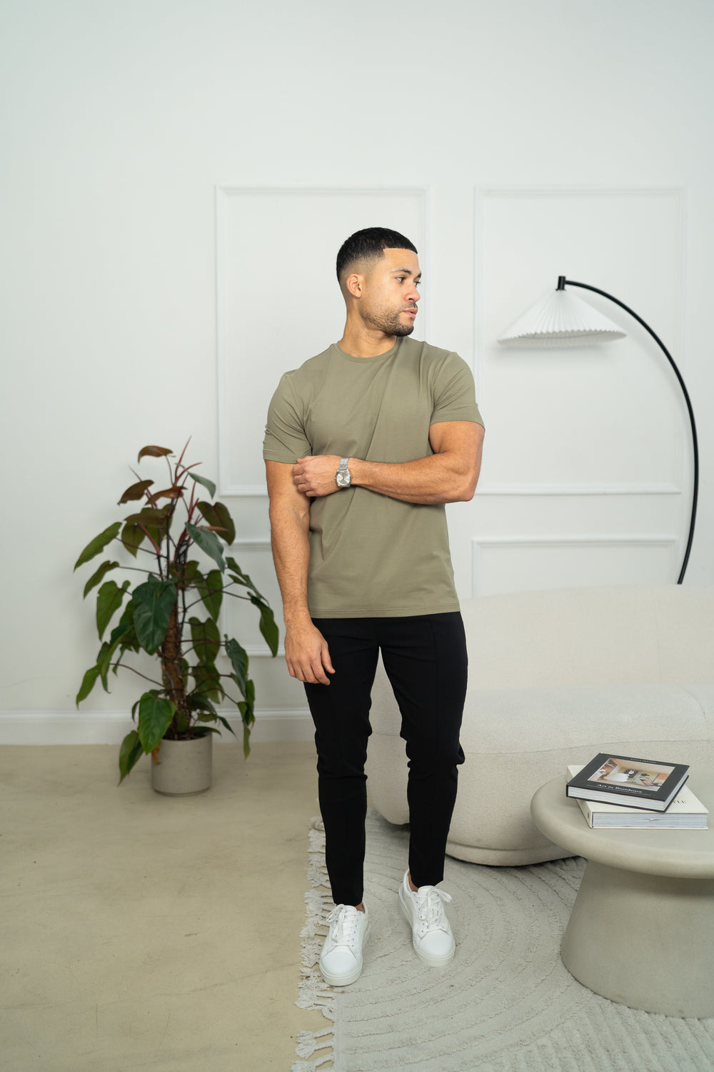 Capo Crew Neck Every Day Cotton T-Shirt - Olive