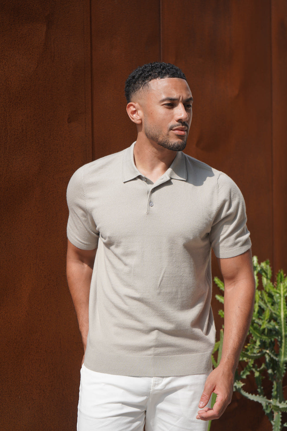 Capo Button Up SS Polo Shirt - Muted Grey