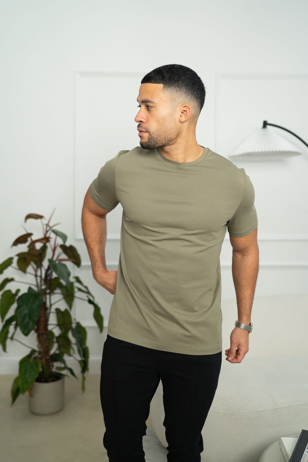 Capo Crew Neck Every Day Cotton T-Shirt - Olive