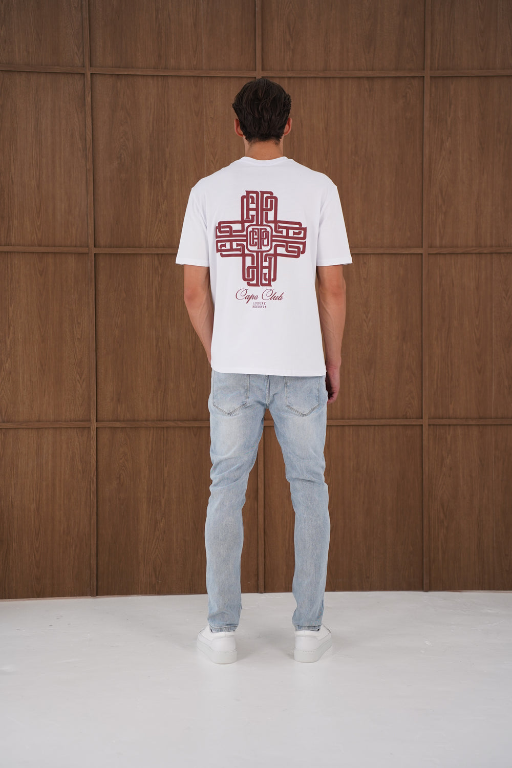 Capo Emblem T-Shirt - White/Burgundy