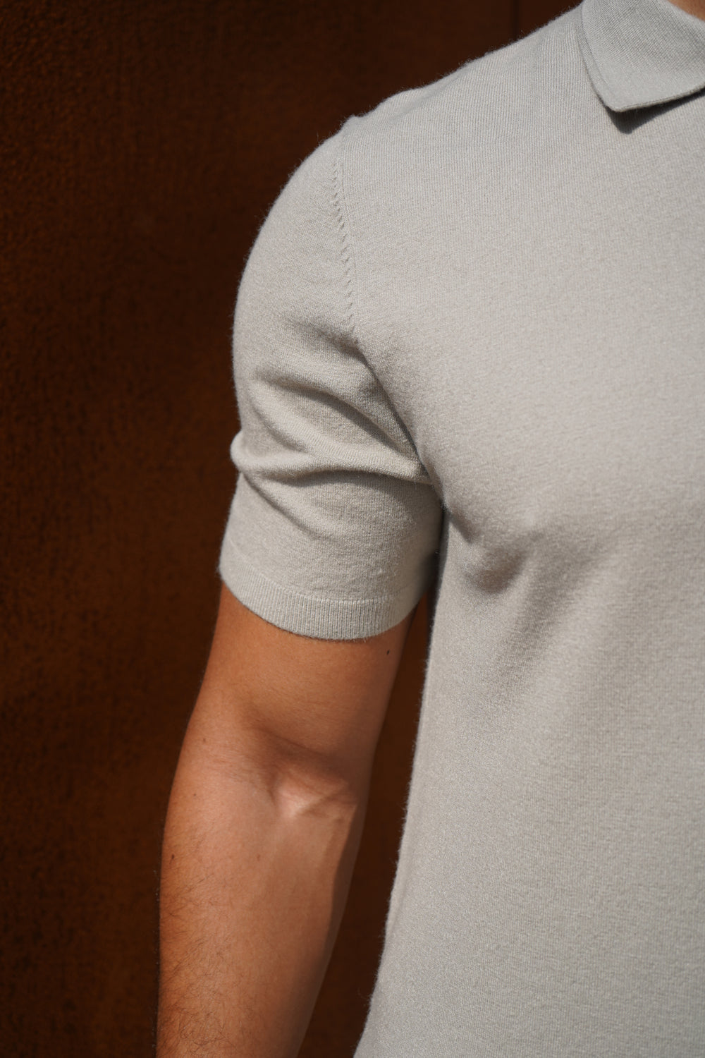 Capo Button Up SS Polo Shirt - Muted Grey