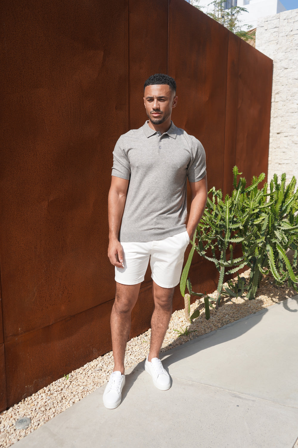 Capo Button Up SS Polo Shirt - Grey