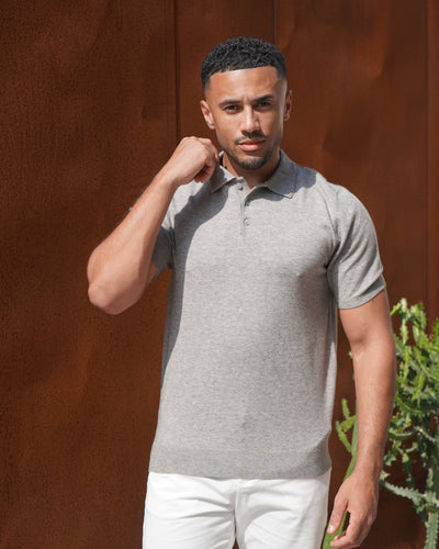 Capo Button Up SS Polo Shirt - Grey