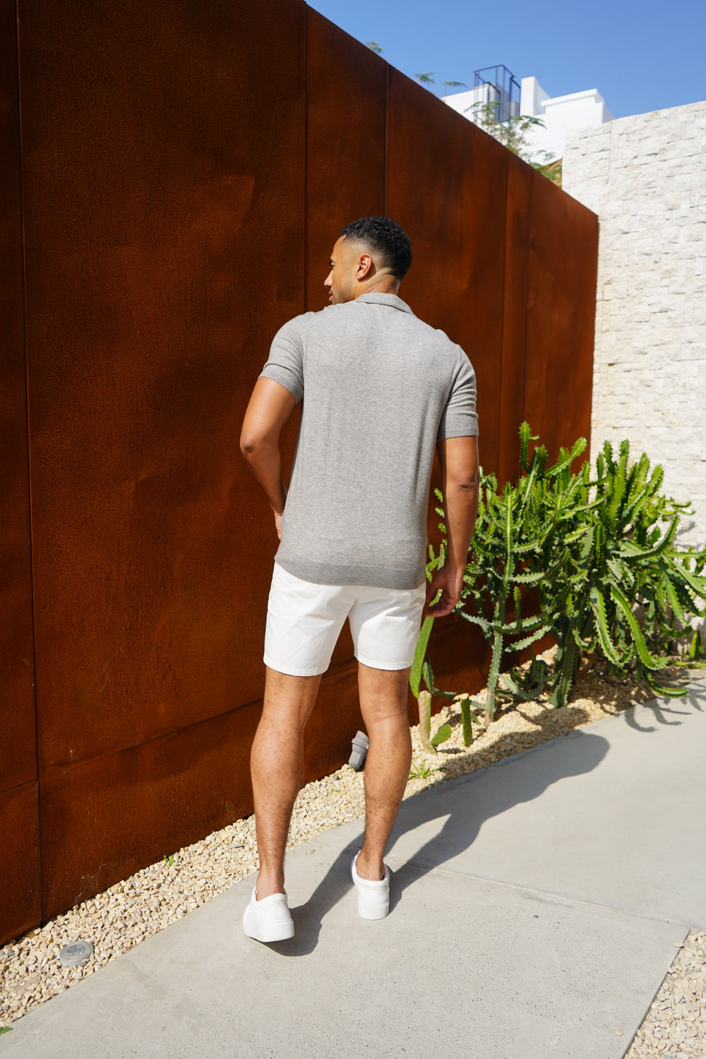 Capo Button Up SS Polo Shirt - Grey