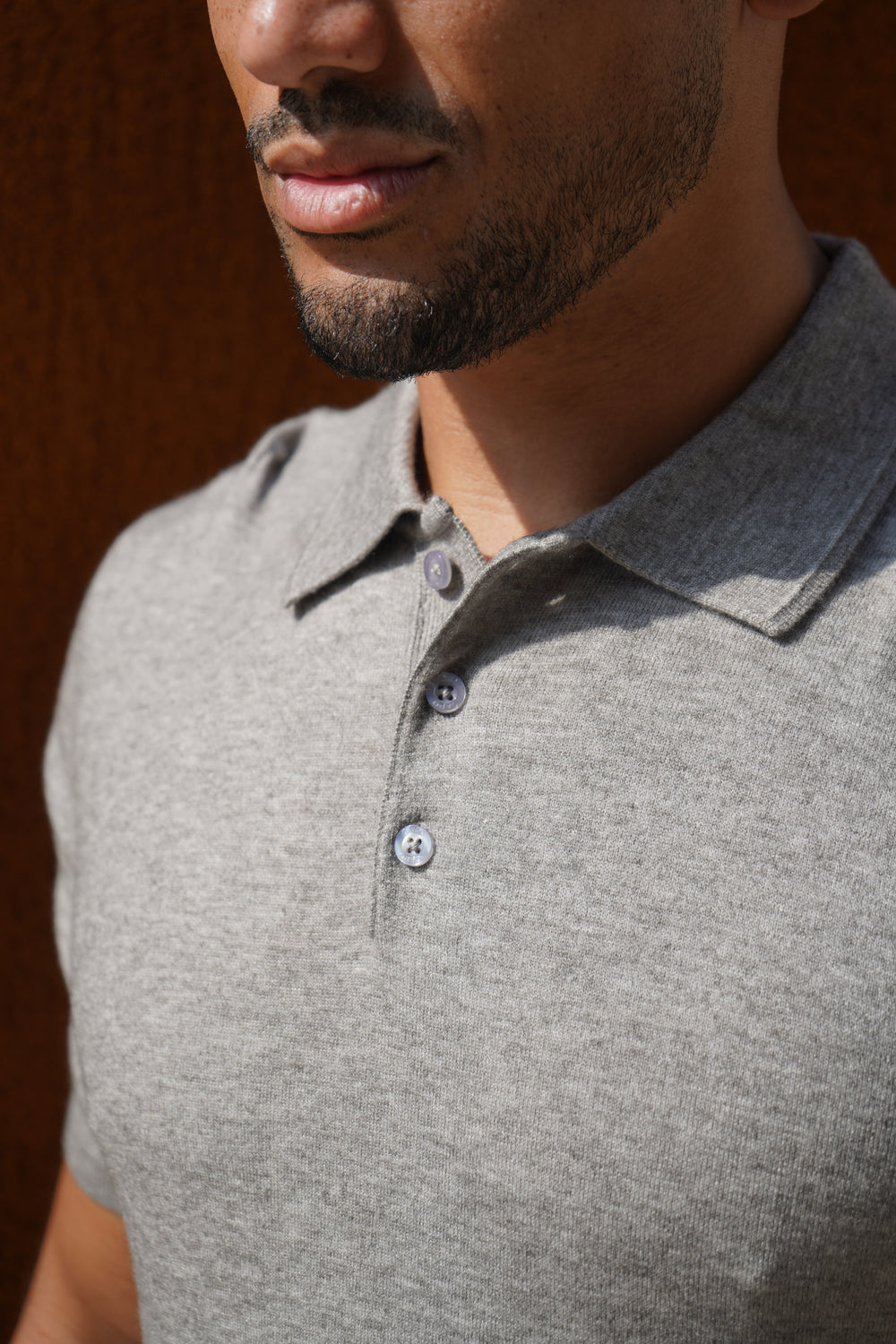 Capo Button Up SS Polo Shirt - Grey