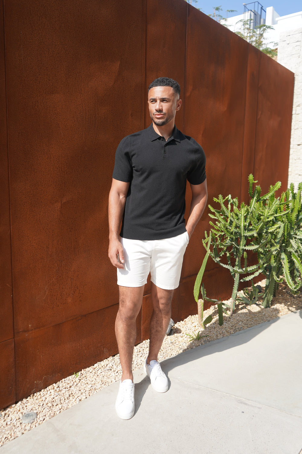 Capo Button Up SS Polo Shirt - Black