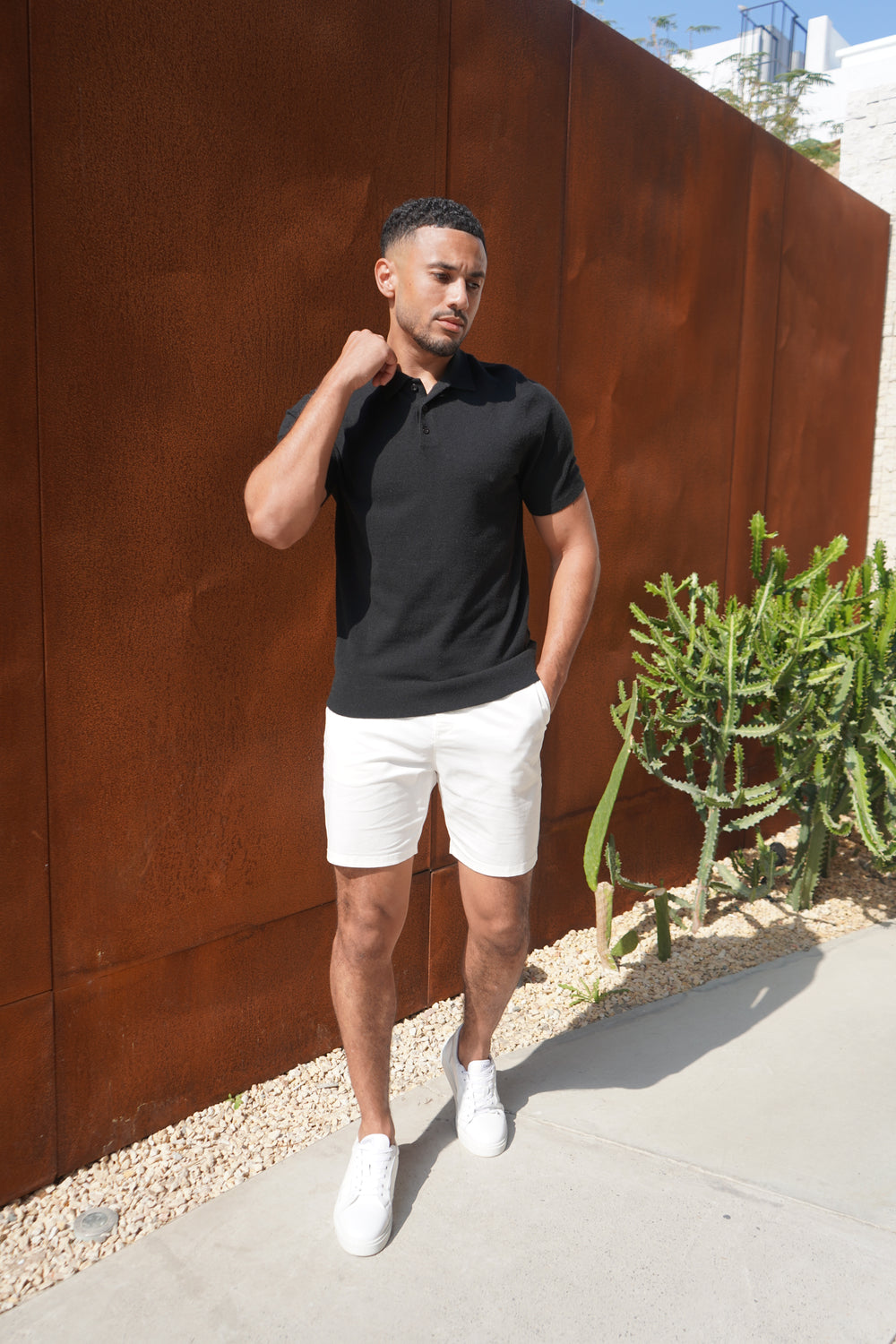 Capo Button Up SS Polo Shirt - Black