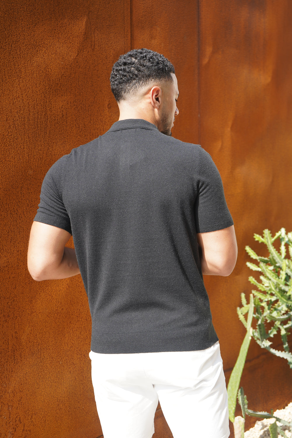 Capo Button Up SS Polo Shirt - Black