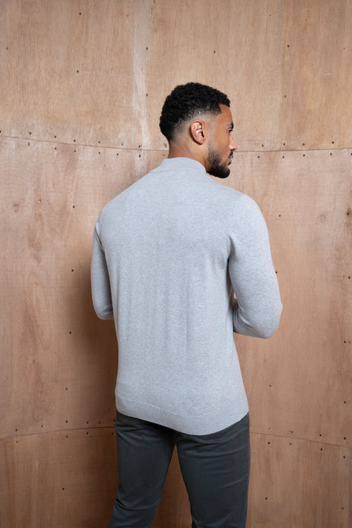 Capo Egyptian Cotton 1/4 Zip Top - Grey