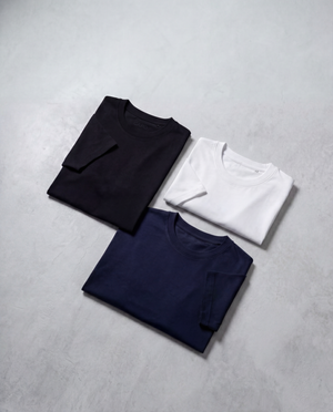 Capo Crew Neck Cotton T-Shirt - White, Navy & Black (3 Pack)