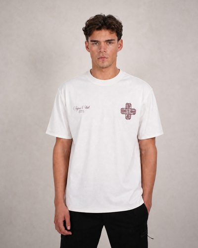 Capo Emblem T-Shirt - White/Burgundy