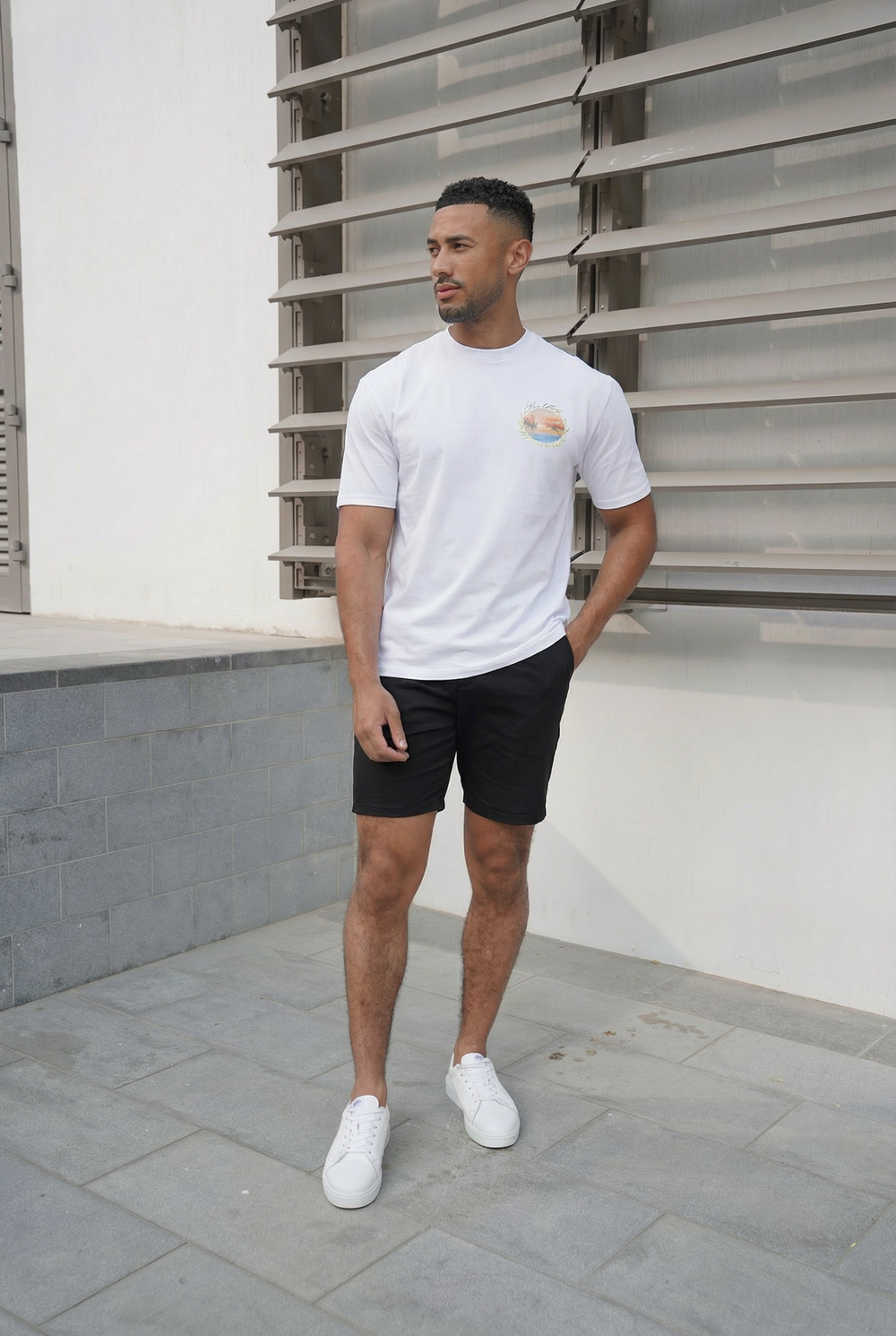 Capo Sunset Sailing Printed T-Shirt - White