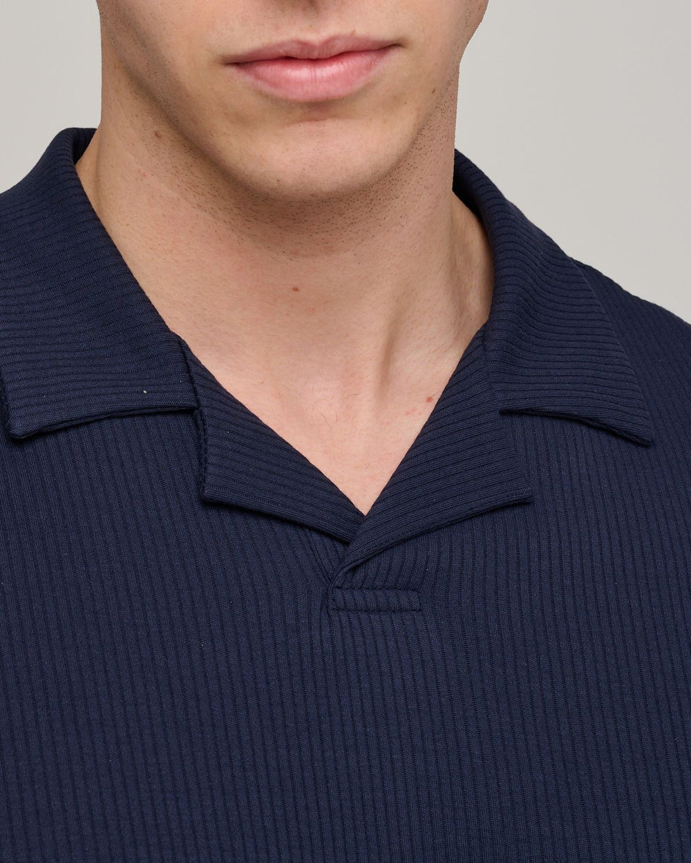 Capo Pleated Polo Shirt - Navy