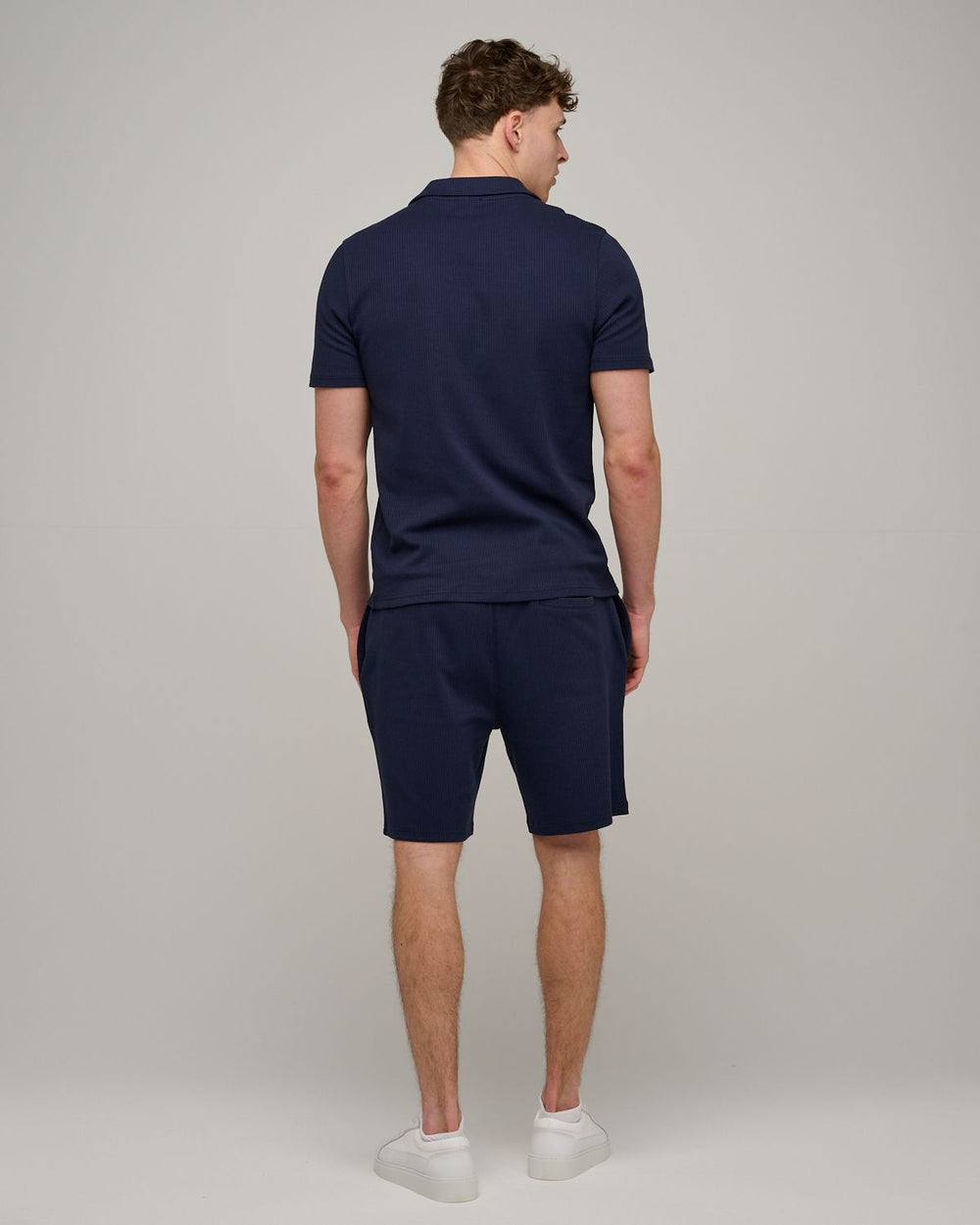 Capo Pleated Polo Shirt - Navy