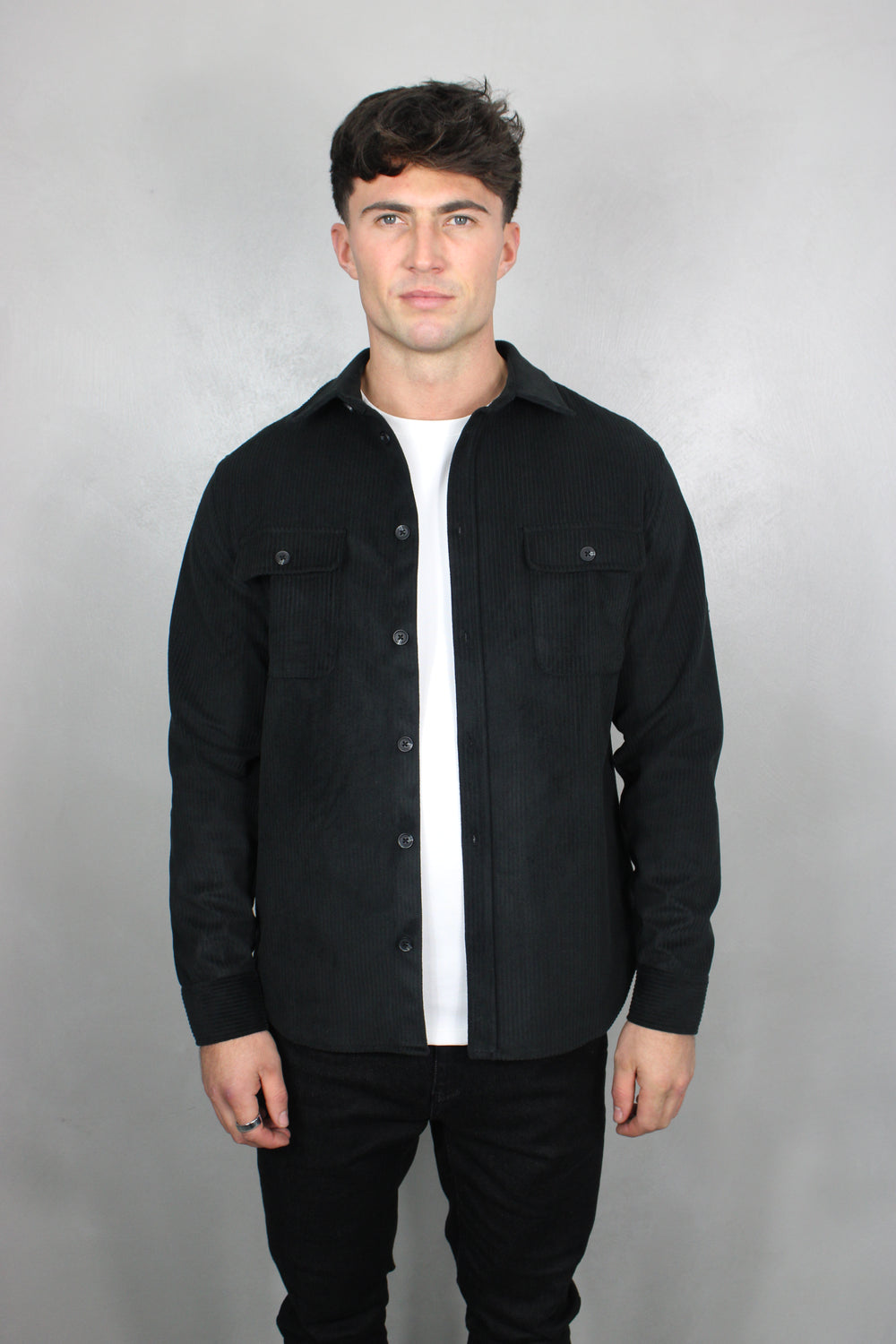 Capo Corduroy Overshirt - Black