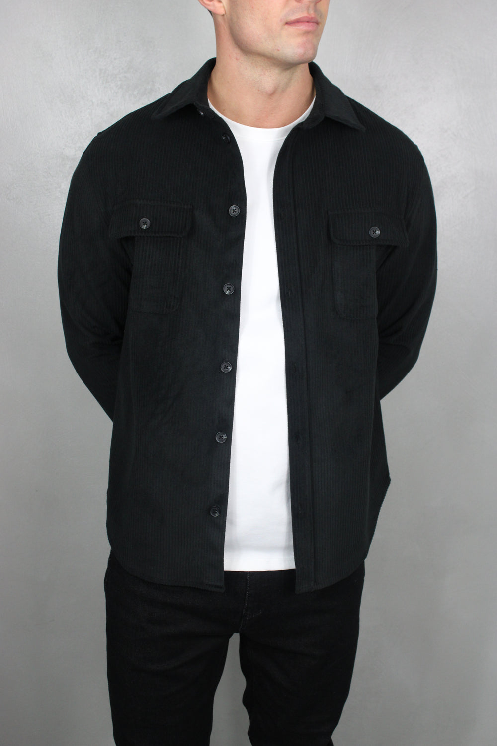 Capo Corduroy Overshirt - Black