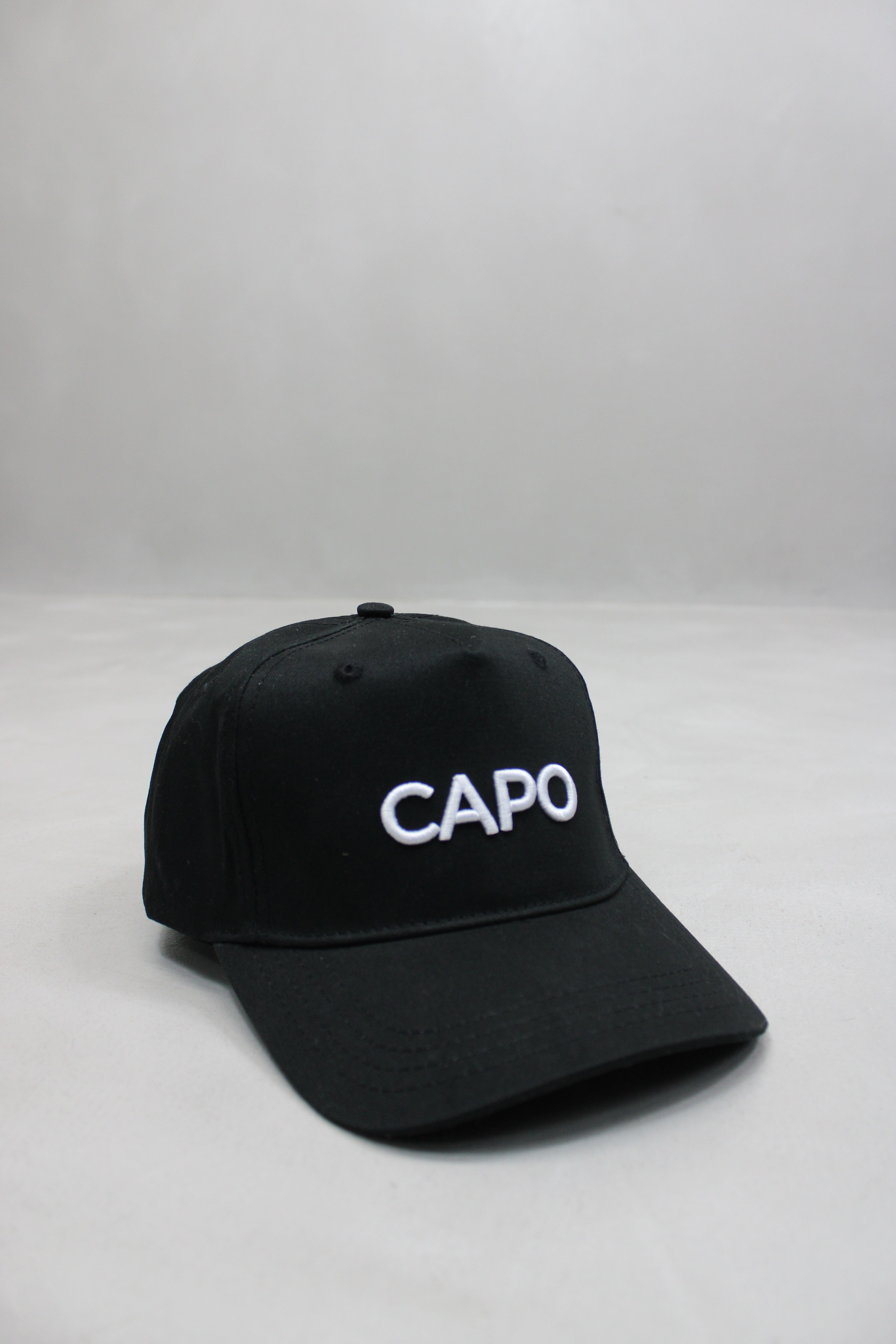 Capo Cotton Embroidered Cap - Black