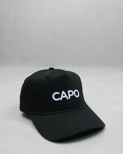 Capo Cotton Embroidered Cap - Black
