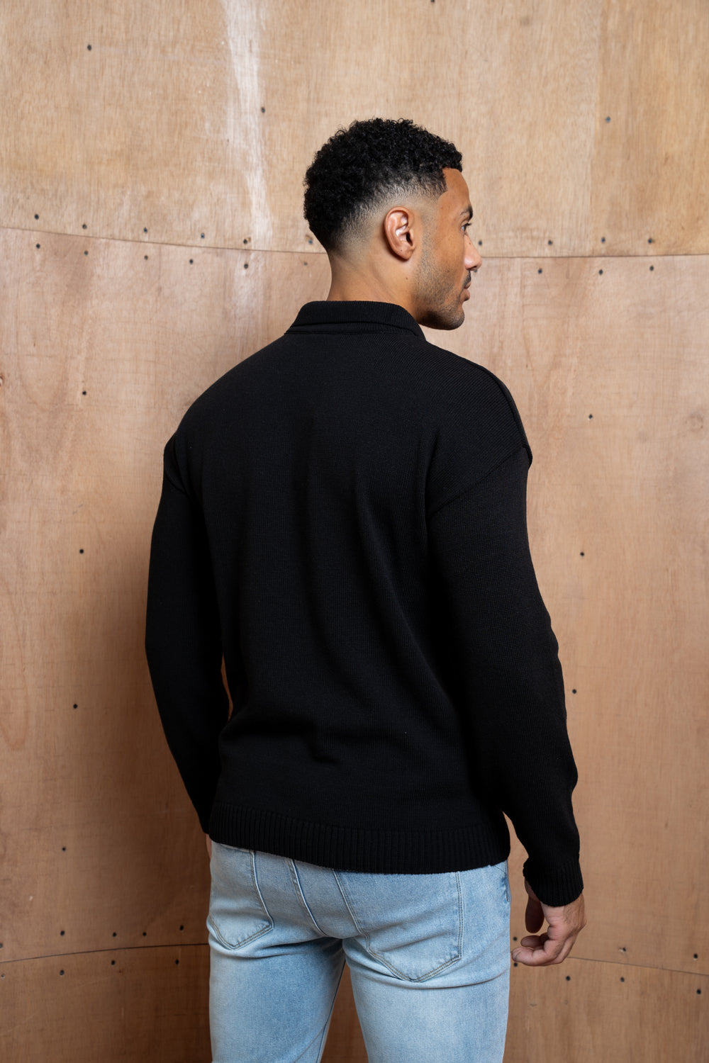 Capo Button LS Polo Shirt - Black
