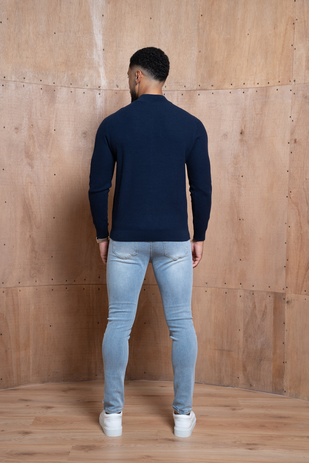 Capo TWIST Cotton 1/4 Zip Jumper - Navy
